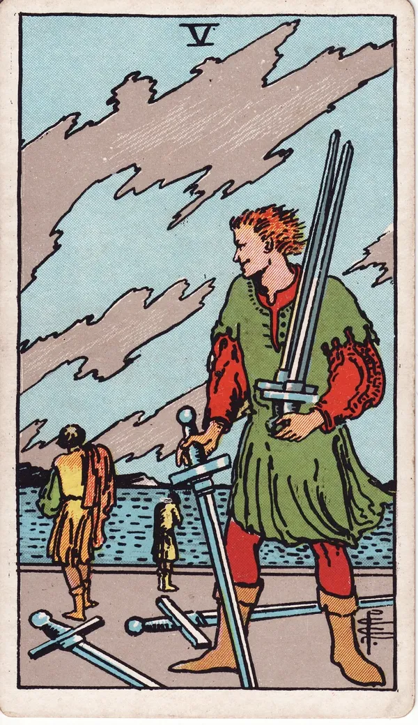 Cinco de Espadas de la baraja Rider–Waite–Smith